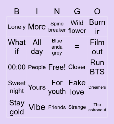 @f4irydimples27 Bingo Card