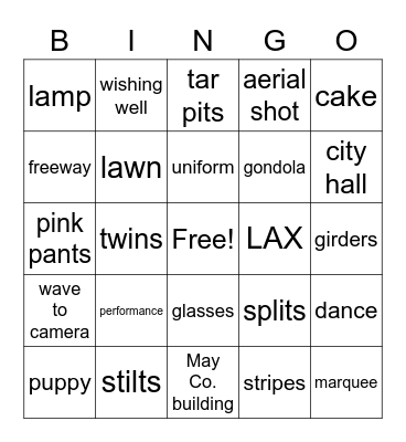 Regeneration Home Movie Bingo Card