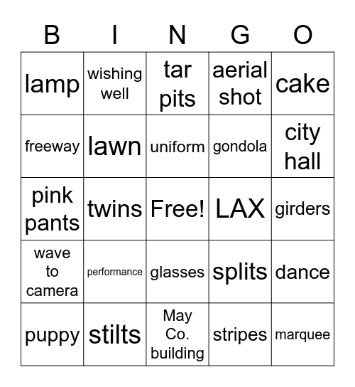 Regeneration Home Movie Bingo Card