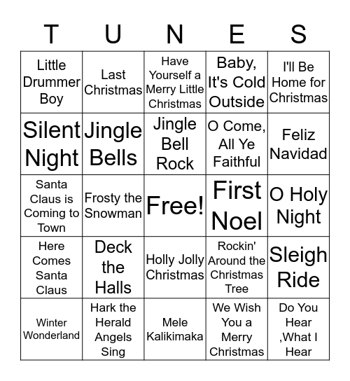 Christmas I Bingo Card