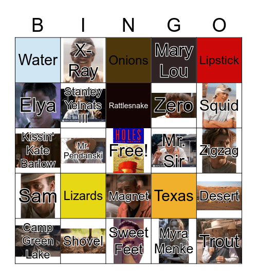 "Holes" Bingo Card