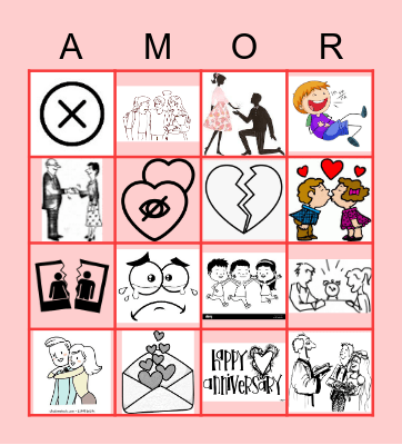 El día de San Valentín Bingo Card