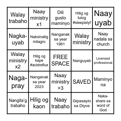 YP BINGO! Bingo Card