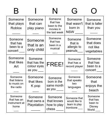 College Station Mixer Bingo! All you need to do find another person for each box that it applies to and once you've filled up the whole sheet you've got Bingo! You can claim your prize if you get bingo first. Bingo Card