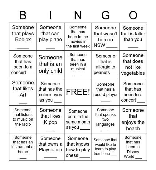 College Station Mixer Bingo! All you need to do find another person for each box that it applies to and once you've filled up the whole sheet you've got Bingo! You can claim your prize if you get bingo first. Bingo Card