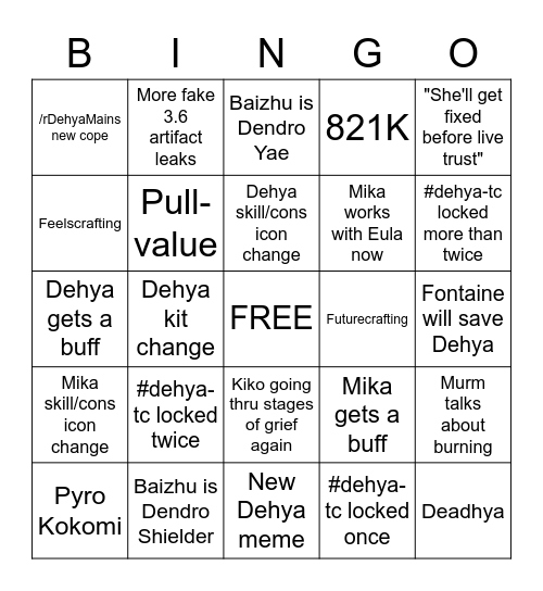 3.5 V2 Cope Card Bingo Card