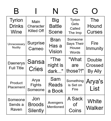 February Watch Party Bingo Card