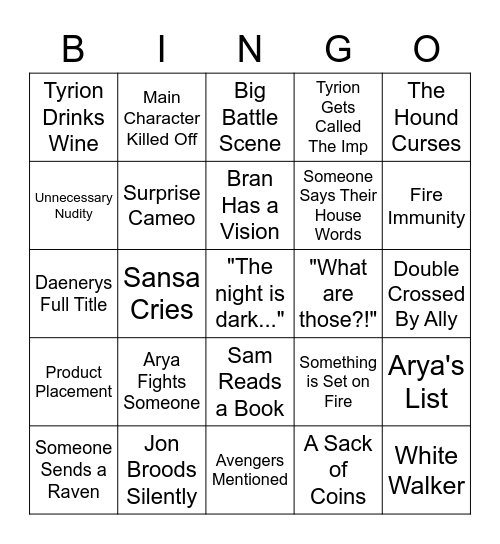 February Watch Party Bingo Card