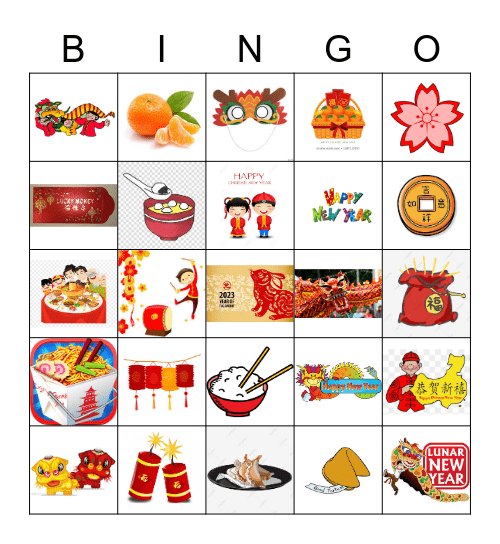 Chinese New Year Bingo Card