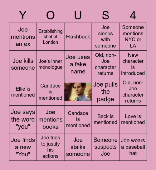 You Season 4 Bingo Card