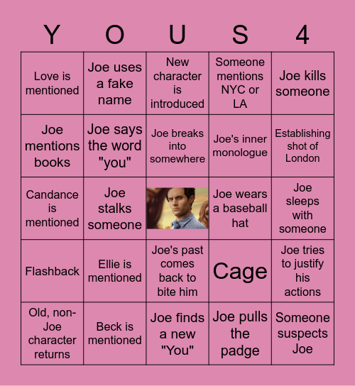 You Season 4 Bingo Card