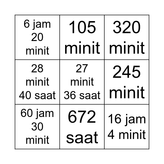 DARAB MASA Bingo Card