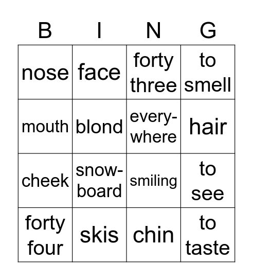 2a L 41-44 Bingo Card