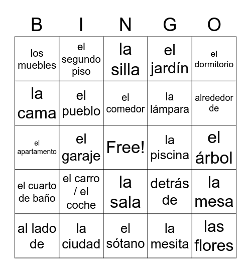 La Casa Bingo Card