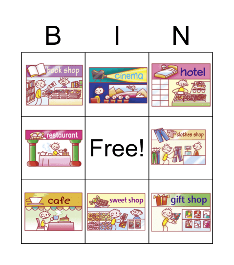 Places Bingo Card