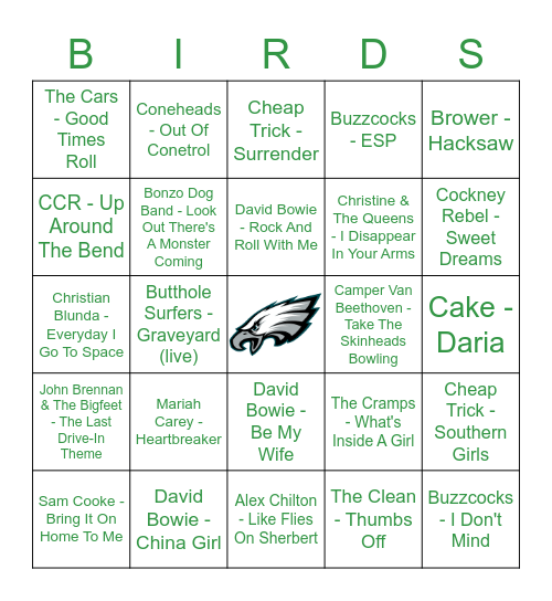 VBW14G3 Bingo Card