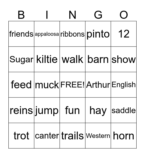 Happy Birthday Gabby Bingo Card