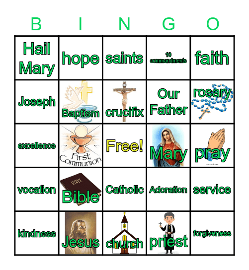 Catholic Schools Week Bingo Card