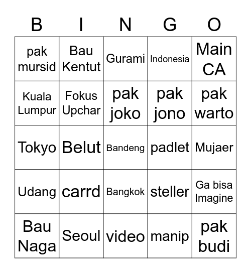 @AsahiAWS Bingo Card