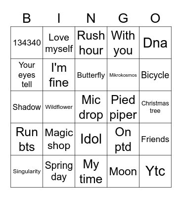 Y00ngispringles Bingo Card