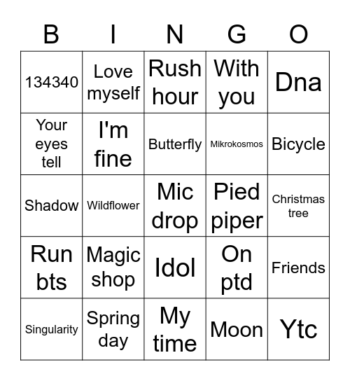 Y00ngispringles Bingo Card