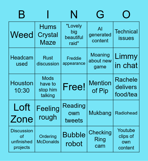 1030 BINGO! Bingo Card