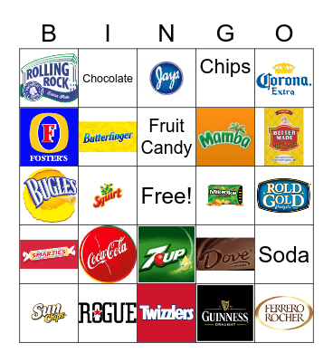 JUNK FOOD BINGO! Bingo Card