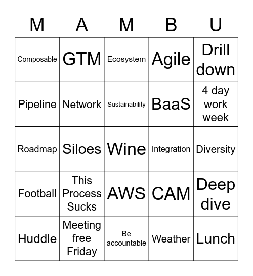 Lingo Bingo Card