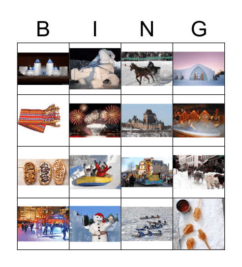 Carnaval de Québec Bingo Card