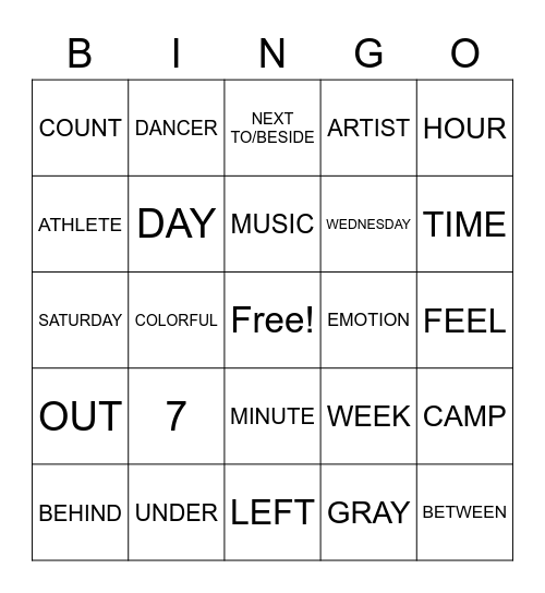 ASL 1 REVIEW (UNITS 3 & 4) Bingo Card