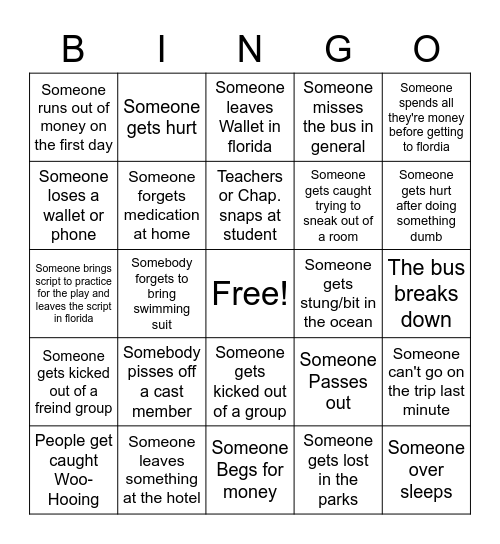 Florida Bingo Card