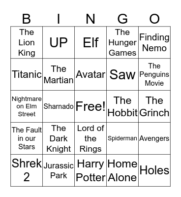 Short Filmmaking Bingo Card