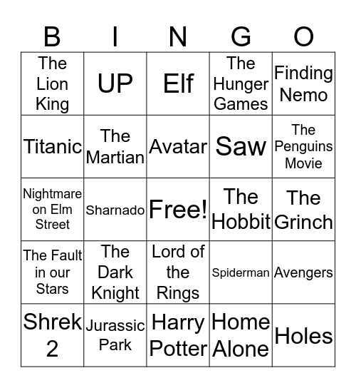 Short Filmmaking Bingo Card
