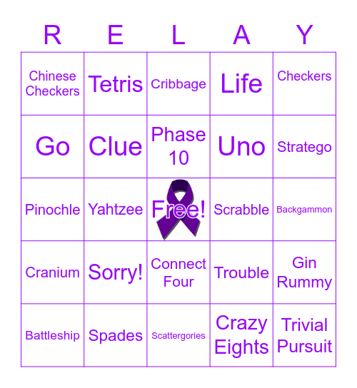 RFL Game Time Bingo Card
