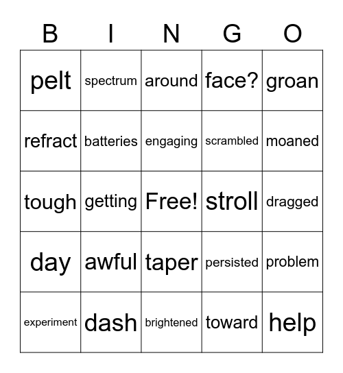4th grade WIN Bingo Card