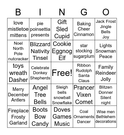 Christmas Bingo Card