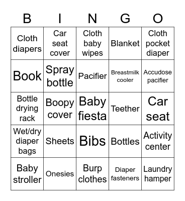 Alaina & Bradley’s Baby Fiesta Bingo Card