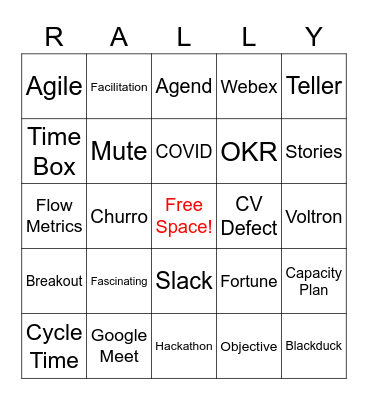 PI Planning Bingo! Bingo Card
