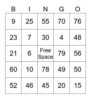 Merry Christmas Bingo Card