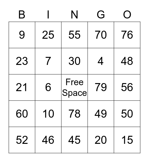 Merry Christmas Bingo Card