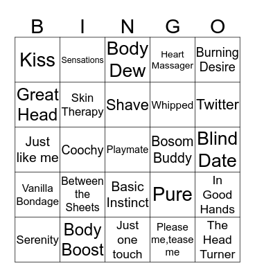Pure Romance Bingo Card