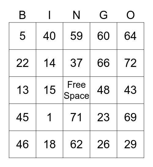 Merry Christmas Bingo Card