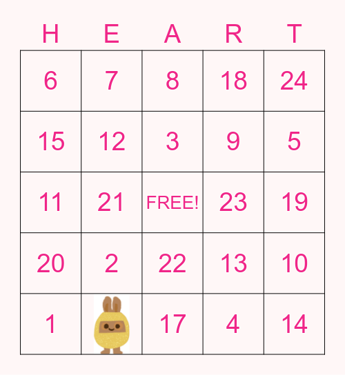 Palentine's Day Bingo Card