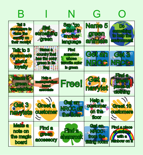 GO GREEN! Bingo Card