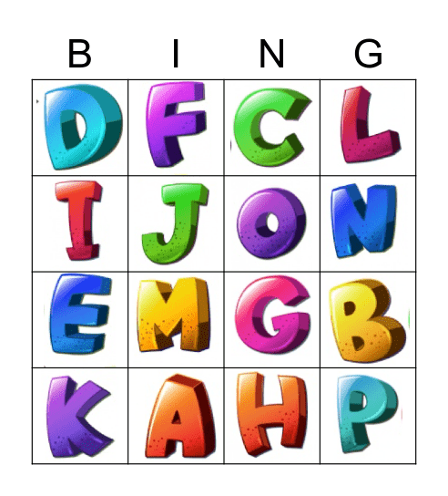 Alphabet Bingo Card