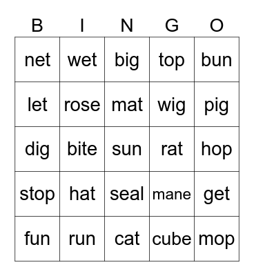 K2 Bingo Card