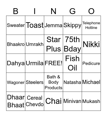 SANTA'S BIRTHDAY BINGO Card