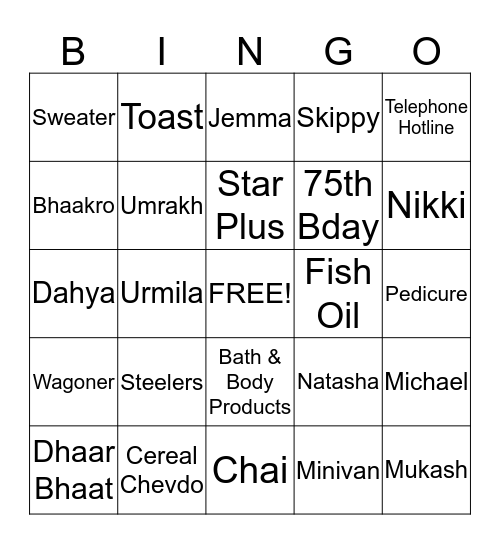 SANTA'S BIRTHDAY BINGO Card