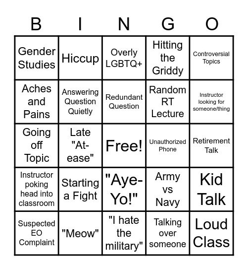 IRTP Bingo Card