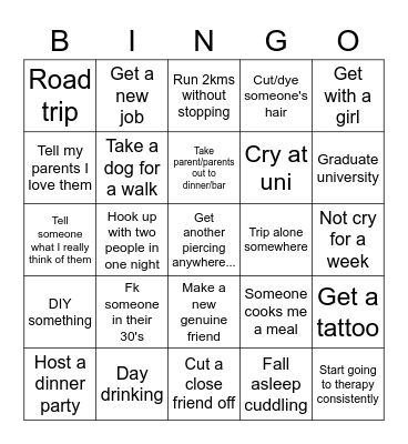 Dinasha's 2023 Bingo Card